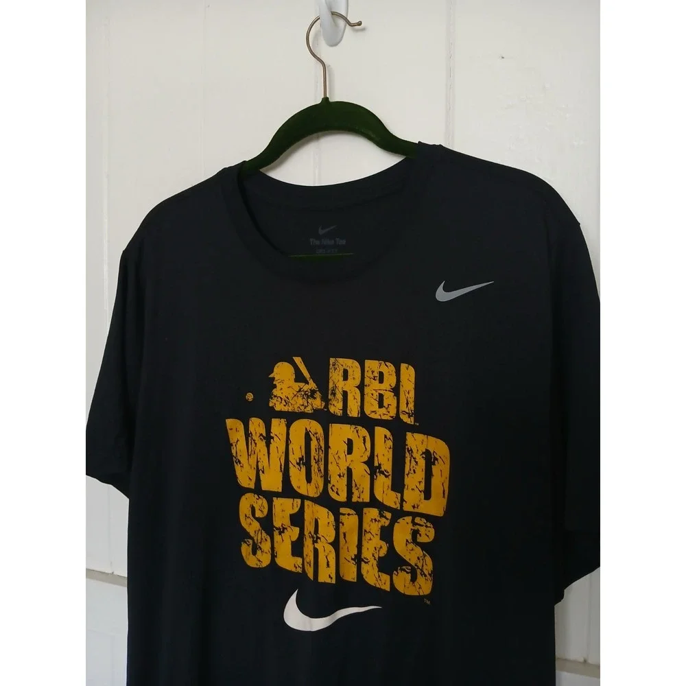 Nike RBI World Series Dri FIT Athletic T Shirt Mens XXL Black Softball Baseball